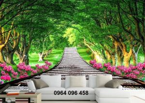 Tranh gạch 3d hoa anh đào - JSXC3
