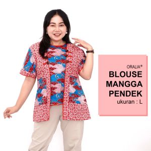 Blouse Big Size LD 140 Wanita Atasan Batik Jumbo L-XL-2L-3L-4L-5L-6L-7L Model Blus Jumbo Kerja Batik / Atasan Big Size Kerja Wanita / Pakaian Batik Kekinian Model Seragam Wanita Big