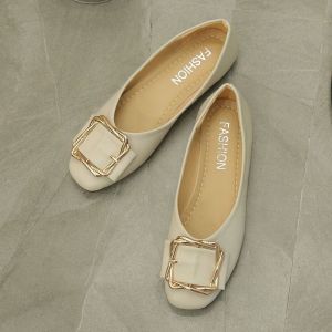 WomenS Flat Loafers New Trendy Shoes Versatile Square-Toed Soft-Soled Shallow Autumn Shoes Granny Shoes Moccasins