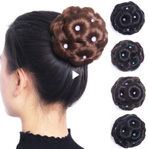 【Available Free Shipping 】Original wig for women human hair Donut Hair Bun Clip In Extensions Synthetic High Temperature Fiber Hairpiece
