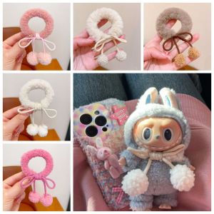 XUECHUANGYING for 17cm Doll Plush Doll Hair Loop Manual Kawaii Labubu Doll Hairband Cartoon Headband Hairband Creative Labubu Doll Accessories Periphery