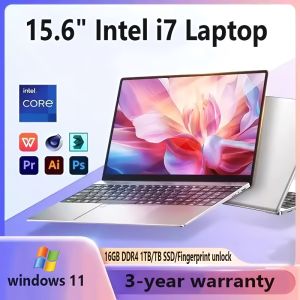 Intel Core i7 8500Y laptop 15.6 inches Windows 11 Pro 16GB RAM 2TBSSD I7 Office Notebook  Fingerprint Unlocking Computer
