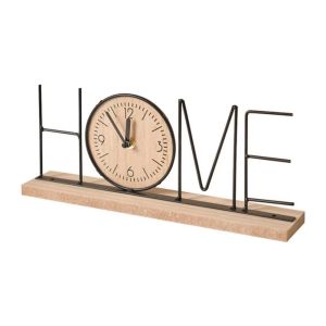 KODUS Minimalist Iron Craft Clock Creative Battery Powered European Desk Clock Simple Silent Wood Retro Clock Home Decoration