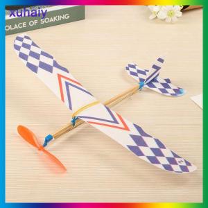xuhaiy ยางรัดยืดหยุ่นเครื่องบินขับเคลื่อนเครื่องบินเครื่องบินของเล่น DIY สำหรับเด็ก