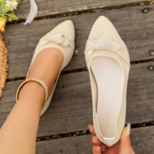 2025 WomenS High Heels With Thin Heels Elegant Knitted Bow Princess Shoes Black Work Shoes For Women Comfortable For Feet