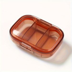 Portable mini pill box on-the-go travel morning midday evening medication box 3 compartments pill storage kotak ubat Bekas pil mini mudah alih untuk kegunaan semasa dalam perjalanan kotak ubat 3 ruang untuk dos pagi tengah hari dan petang. 迷你便携式随身小药盒