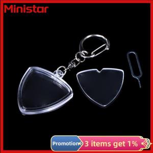 Ministar Guitarists Storage Guitar Pick Collection Box Clear Holder Keyring Bag Heart Shaped Picks Size Case Musical Accessories