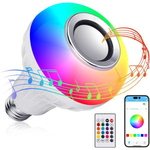 E27 LED12W Light Bulb RGB Multi-colour Change Bluetooth Speaker Music Playback Function Bedroom Party Decoration