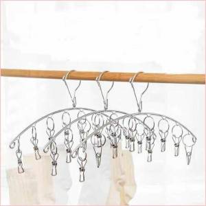 FF.fashion - ราคาพิเศษ ที่หนีบผ้า สแตนเลส 20 ที่หนีบ/8ที่หนีบ ไม่ขึ้นสนิมสแตนเลส หนา 2.5 mm / ไม้แขวนพลาสติก9หลุม พร้อมส่ง #020