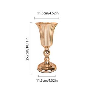 TSEVD เหล็กที่ประณีต แจกันเหล็กสีทอง ป้องกันการตก สีทองทอง พร็อพถ่ายรูปแต่งงาน โรแมนติกโรแมนติก ศิลปะไฟเออร์ ที่วางดอกไม้จำลอง ตกแต่งโต๊ะ