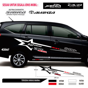 Stiker Striping Mobil Universal Bintang Desain Sporty - Tahan Air & Tahan Panas
