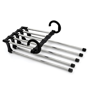 ROZEL Gantungan Jemuran Gantungan Baju Celana Lipat Bertingkat Susun Flexible / Hanger 5 in 1 Stainless Multifungsi