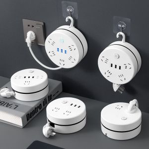 Ổ điện nhiều lỗ đa cổng nhỏ gọn với 5 ổ cắm điện xoay chiều và 3 cổng usb thiết kế có thể treo tường kèm ngăn đựng dây cáp lý tưởng cho gia đình và ký túc xá