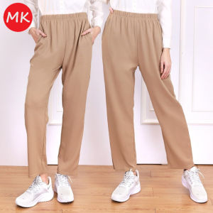 MK plus size pants women plus size straight cut long pants with pocket seluar perempuan plus size [p10/911]