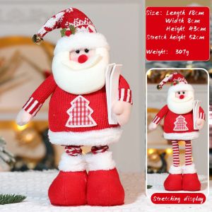 Christmas Telescopic Dolls Christmas Decorations Cartoon Woven Santa Claus Snowman Elk Toy Party