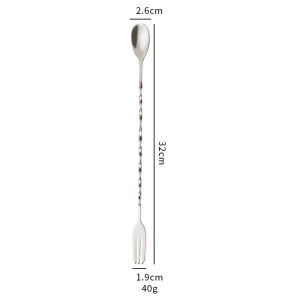 Stainless Steel Stirring Bar Spoon Coffee Juice Bar Cocktail Stick Milk Tea SuppliesDouble Head Stainless Steel Bar Appliances Cocktail Spoon Durable Kitchenware