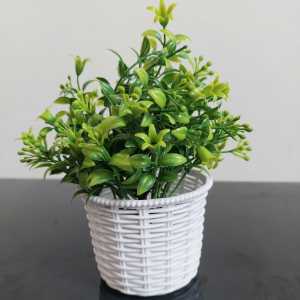 Bunga Plastik Hias Pajangan pot Tanaman Dekorasi pohon Bonsai Lavender