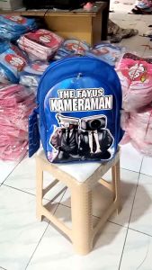 TFB - Tas Anak Sekolah PAUD TK SD Laki-laki Terlaris Qualitas Import Motif Karakter KAMERA MAN Viral Terbaru
