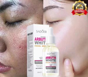 SADOER ORIGINAL Whitening Brightening & Moisturizing Serum ARBUTIN WHITE Pemutih Pencerah Kulit Wajah Glowing Alami Asli NATURE REACTION CRYSTAL BRIGHT SERUM