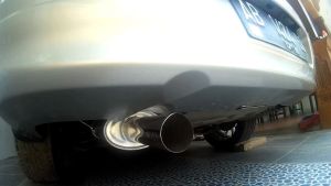 Knalpot mobil racing OMEGA ujung stainless tabung galvanis spek suara bass kering untuk semua type mobil bbm bensin