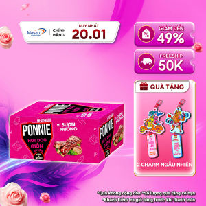 Ponnie Hot Dog Giòn Ăn Liền Vị Sườn Nướng Hộp X 20 Cây X 28G
