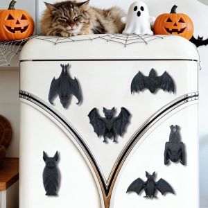 PYA94 Decorative Halloween Bat Decor Terrifying Spiders Fridge Decor Funny Ornaments Refrigerator Accessories Haunted House Party