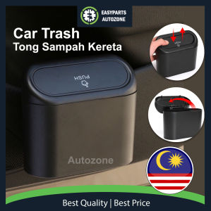 Autozone Car Trash Can Garbage Flip Lid Dust Bin Organizer Auto Accessories Tong Sampah Kereta