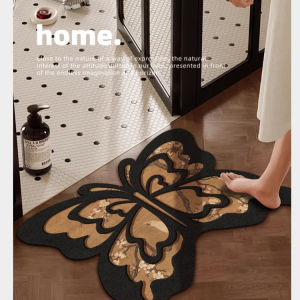 Special-Shaped Butterfly Waterproof Non-Slip And Quick-Drying Diatom Mud Floor Mat Super Absorbent Bathroom Floor Mat Home Carpet Bathroom Kitchen Mat Butterfly