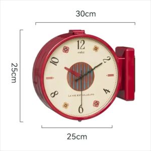 Sacesr Metal Silence Wall Clocks Corner Double Sided Hanging Timepiece Clear Acrylic Dial Clock Living Room Wall Art Decor Ornament Q8H3K