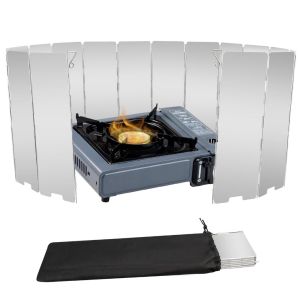Foldable Stove Windshield/Portable Camping Burner Blocker/10 16 Plates Aluminum Alloy Wind Shield/Outdoor Wind Blocker