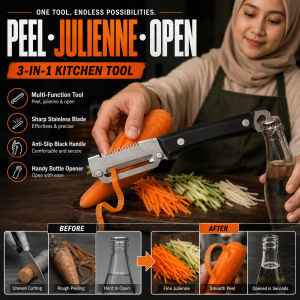 ✨HOT NOW✨ 2-in-1 Stainless Steel Julienne Peeler Fast Peeling Tool Durable Stainless Stee Sharp Blade Multi-functional Slicer