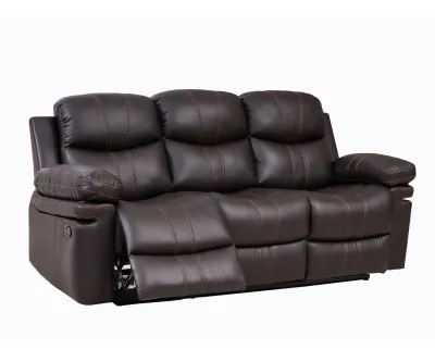 Flotti Amari 3-Seater Leather Gel (Manual / Power Recliner) (Brown Black)