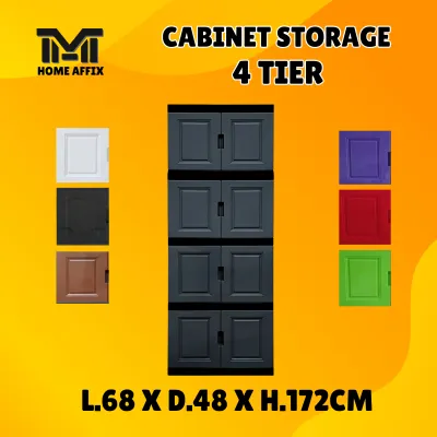 0022 4 TIER EAGLE BRAND Storage Cabinet 4 Tier / Plastic Cabinet / kitchen cabinet/Almari