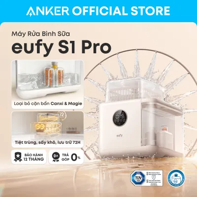 Máy rửa bình sữa Eufy S1 Pro lọc cặn bẩn trong nước tự động rửa tiệt trùng sấy khô BH 12T