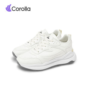 Corolla รองเท้าผ้าใบหนังผู้หญิง พื้นรองเท้าดูดซับแรงกระแทกต้านเชื้อแบคทีเรีย ระบายอากาศได้ดี แนะนำให้ซื้อหนึ่งไซส์ ขาว