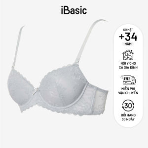 Áo ngực mút vừa iBasic có gọng phối ren mềm mại VA086