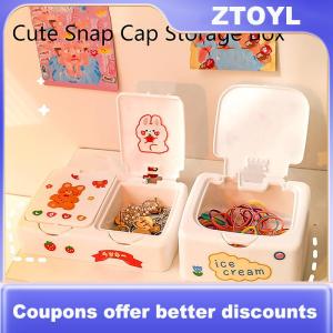 【ZTOYL】 Kawaii Phim Hoạt Hình Bàn Tổ Chức Hộp Nút Mỹ Phẩm Lưu Trữ Hộp Với Nắp Mini Đồ Trang Sức Tổ Chức Mỹ Phẩm Trang Điểm Container