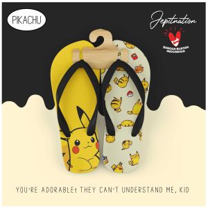 [SANDAL JEPIT V2] PIKACHU (PIKACHU) JEPITNATION Sendal Jepit Cowo Pria Wanita Perempuan Dewasa Anak Balita Sandal Santai Sendal Spons Bukan Karet flip flop Antislip dijamin v2