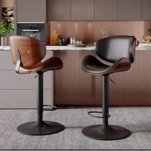 Modern minimalist front desk swivel footstool with backrest for home use bar cashier counter table and chair adjustable height stool