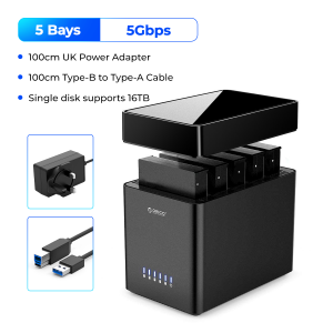 ORICO DS Series 5 Bay 3.5 Type-C Hard Drive Enclosure SATA3.0 HDD Case Support 12V6.5A Power