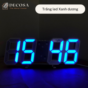 [HCM][Giá Tốt Giảm Thêm 8%] Đồng hồ led 3D (tặng kèm pin và dây cáp) thông minh thiết kế treo tường hoặc để bàn DECOSA
