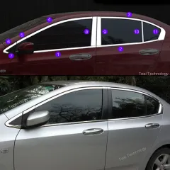 FOR 2009-2016 CHEVY CRUZE CHROME B-PILLAR 6PCS PILLAR POST - Foto 9