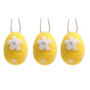 3 Pieces Decorative Wool Felt Easters Eggs Colorful Hanging Pendant Ornaments for Festival Home and Store Displays