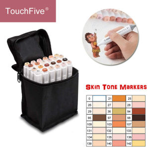 AICRANE 12/24 Skin Color Twin Tip Pen Marker Set Dual Head Oily Alcoholic Sketch Markers Brush Pen For Draw Manga Animation Design Art Supplies