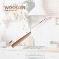 Locaupin Tableware Wooden Handle Stainless Steel Cutlery Spoon Two Prong Fork Knife Chopsticks Teaspoon Dinner Dish. 