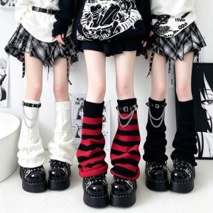 Cute Knitted Harajuku Lolita JK Striped Legwarmers