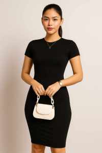 Honey dress casual outfit for women slim fitting crewneck soft tee fit small to large