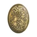 Scandinavian Shield Brooches Wolf Totems Lapel Pin Clothes Fasteners for Shawl Scarf Pin Fashionable Lapel Pin Jewelry. 