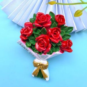 ANANAA Ba chiều dán tủ lạnh hình hoa Hoa hướng dương và hoa hồng. Hình dáng chân thực. Miếng dán tủ lạnh 3D Quà tặng Nhựa dán tủ lạnh trang trí Trang trí nhà bếp