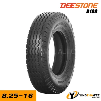 8.25-16 DEESTONE ยางรถบรรทุก รุ่น D108 ผ้าใบ 14PR (ยางใหม่ปี2026) ดอกสร้อย